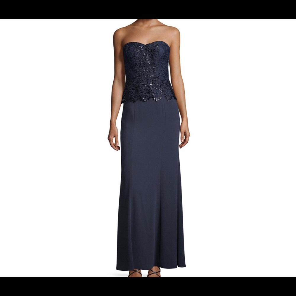Aidan Mattox Women’s Sequined Lace Peplum Gown